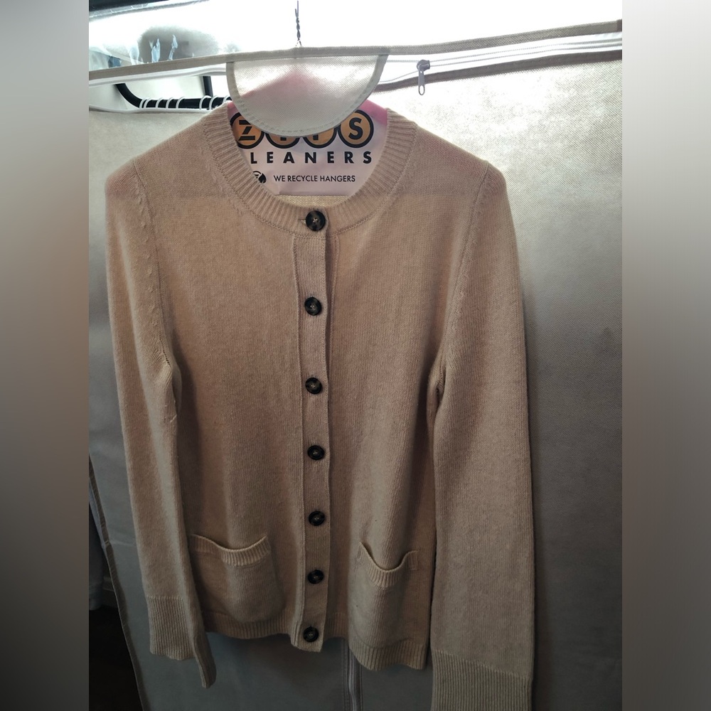 Share G. Label by Goop Virgin Wool Cardigan, No Belt, MED, Oatmeal, MSG 595 - Picture 2 of 11